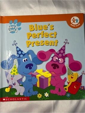 Vtg 2002 Blue’s Clues Blue’s Perfect Present HC Book Nick Jr Kids Story